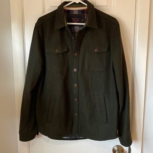 The normal brand men’s flannel lined wool shirt/lightweight jacket